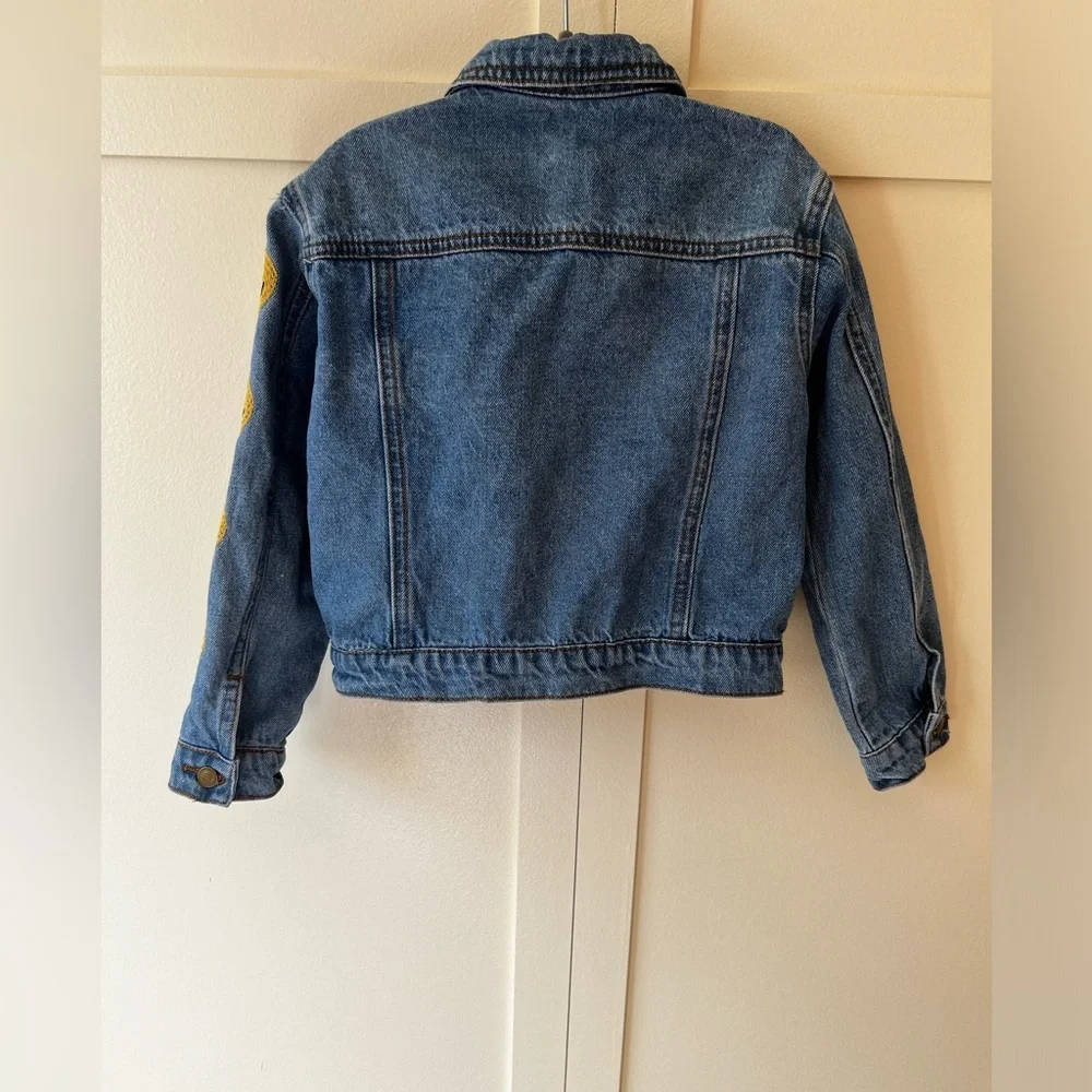 Fashion Nova Kids‎ Toddler Girl Smiley Face Jean Denim Jacket Size 4